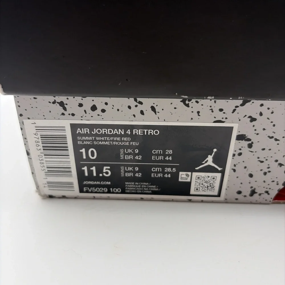 Size 10 - Air Jordan 4 Retro OG 2025 White Cement(FV5029-100)